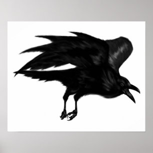 Poster av av flygande Raven Archival