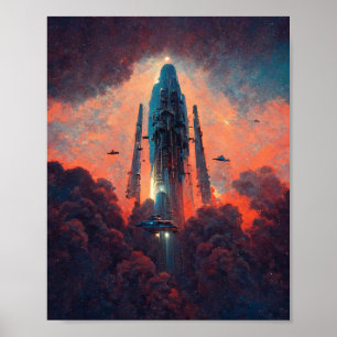 Poster av avlyssning av LIFTOFF-SCI-Fi Art