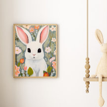 Poster av Baby Rabbit Nursery Wall Art