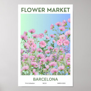Poster av Barcelonafärgad blomstermarknad