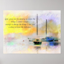 poster av båtar vid solnedgången.