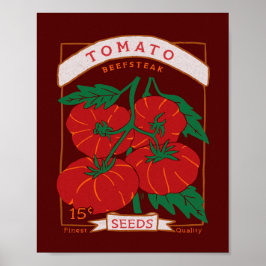 Poster av Beefsteak Tomato Seed Packet (fet Red)