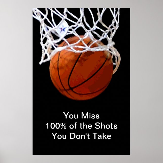 Poster av berömd Motiveringsoffert för basket (Framsidan)