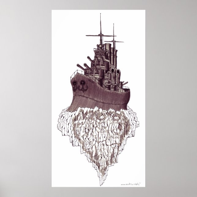 Poster av bilgrafik i abstrakten Battleshöft  desi (Framsidan)