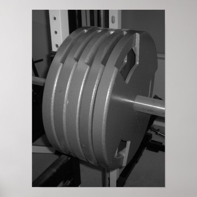 Poster av Black and White Weightlift Exercise Gym (Framsidan)