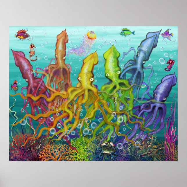 Poster av bläckfisk (Framsidan)