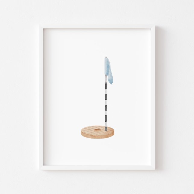 Poster av blått golf hål med vattenfärg vintage (Skapare uppladdad)