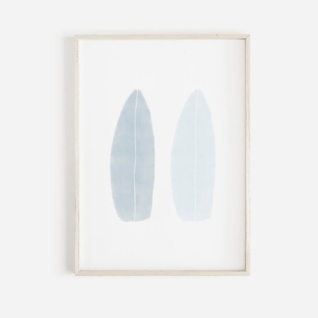 Poster av blått surfbräde i vattenfärg (Skapare uppladdad)