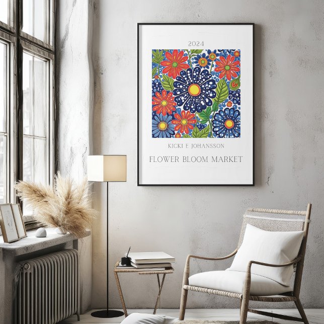 Poster av blomman (Flower Bloom Market 1)
