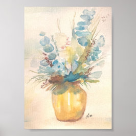 Poster av blommigt Blues Premium Canvas (5x7)