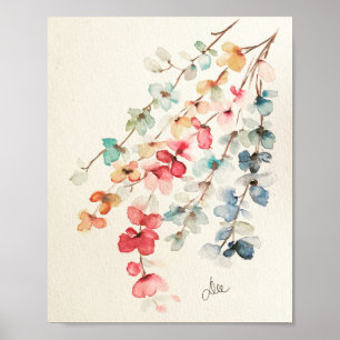 Poster av blommigt Waterfall Premium Canvas (8 x 1