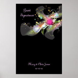 Poster av Blommigten Guest Namnteckning av abstrak