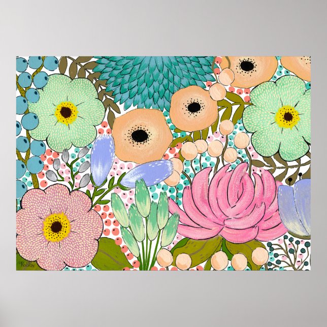 Poster av blommigtens botaniska konstnärer för try (Framsidan)