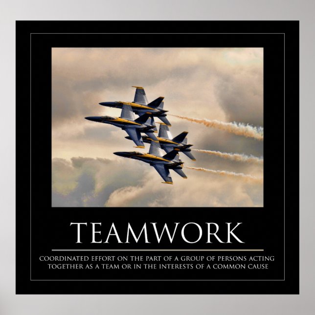 Poster av Blue Änglar Teamwork (Framsidan)