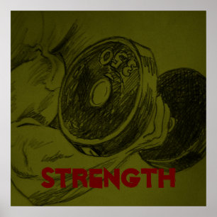 Poster av Body Byggnad Fitness Pencil Sketch
