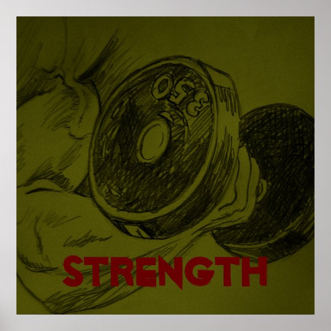 Poster av Body Byggnad Fitness Pencil Sketch (Framsidan)