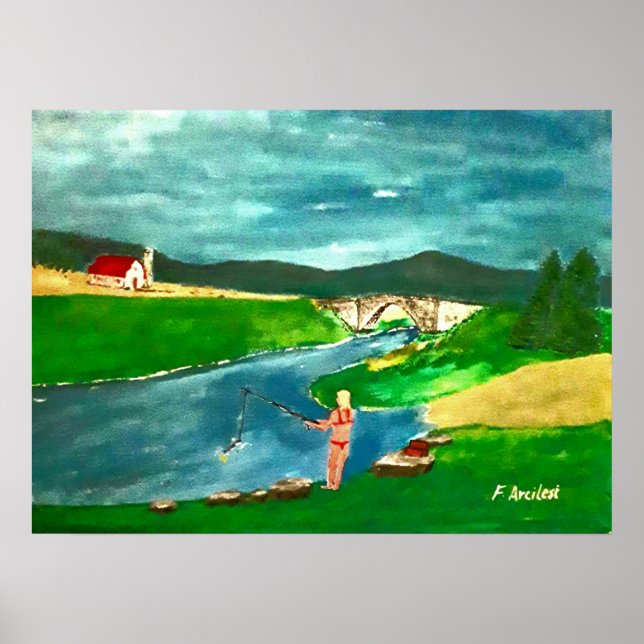 Poster av borta fiske för flickor (Framsidan)