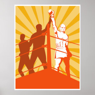poster av boxerkämpvinnande mästerskap