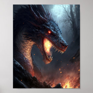 Poster av branddrakkonst