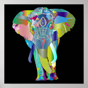 Poster av brant abstrakt av elefant