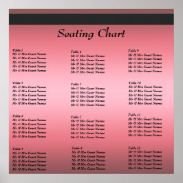 Poster av bröllopsmottagningsdiagram