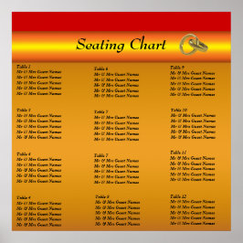 Poster av bröllopsmottagningsdiagram