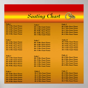 Poster av bröllopsmottagningsdiagram