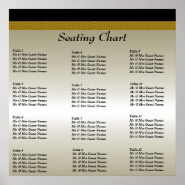 Poster av bröllopsmottagningsdiagram