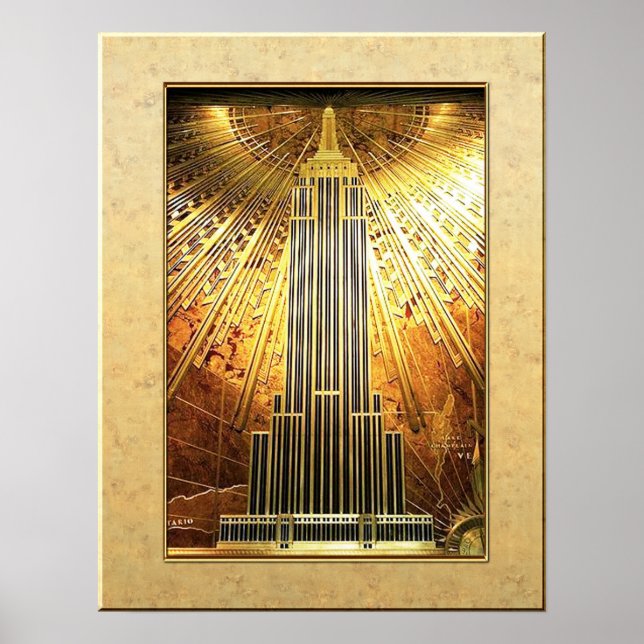 Poster av Byggnad i empire state (Deco) (Framsidan)