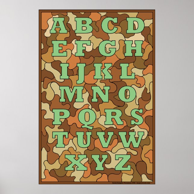 Poster av Camouflage Alphabet (Framsidan)