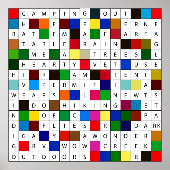 Poster av Camping Crossword (Framsidan)