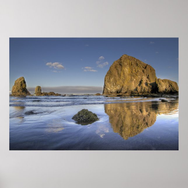 Poster av Cannon Beach Low Tide Oregon Pacific Oce (Framsidan)