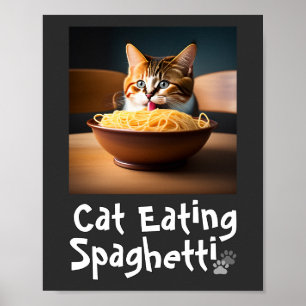Poster av Cat Eating Spaghetti Meme