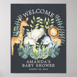 Poster av Chalkboard Jungle Welcome Baby Shower