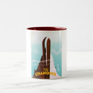 Poster av Chamonix-Mont-Blanc Ski Två-Tonad Mugg