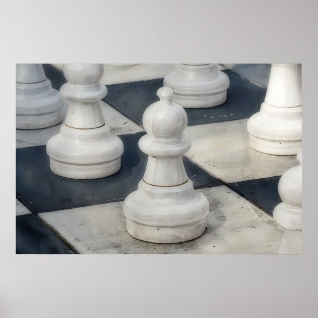 Poster av Chess Board Close Pwn Delar (Framsidan)