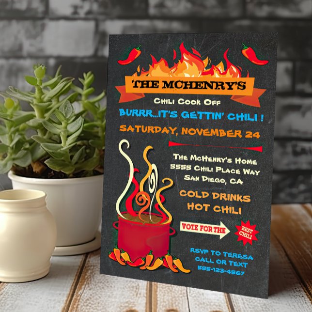 POSTER av CHILI COOK AV Chalkboard Party Inbjudningar (Skapare uppladdad)