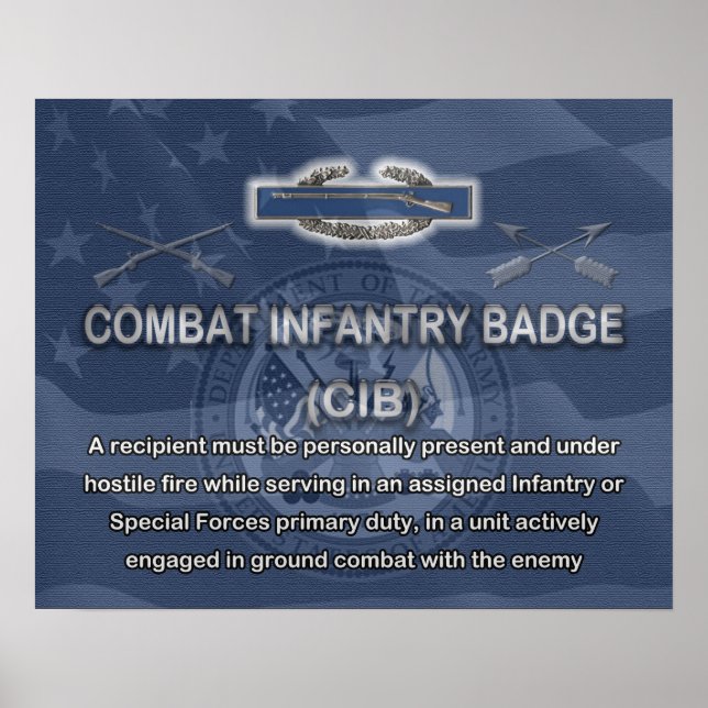 Poster av "Combat Infantry Badge" (CIB) (Framsidan)