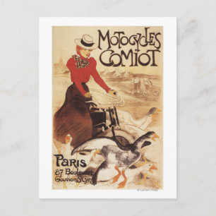 Poster av Comiot Motocles Woman och Geese Promo Vykort