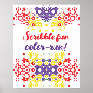 Poster av Crayon Scribble Geographic Mönster Quote