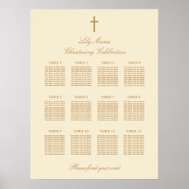 Poster av Cream 12 Bord Christening Seating Chart