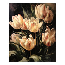 Poster av Cream Tulip Flowers Art Print