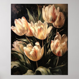 Poster av Cream Tulip Flowers Art Print
