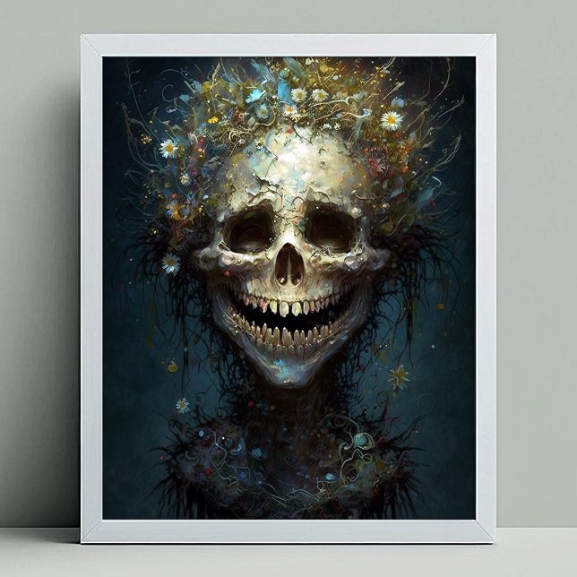 Poster av Creepy Skull Gothic Mörk Fantasy Art (Skapare uppladdad)