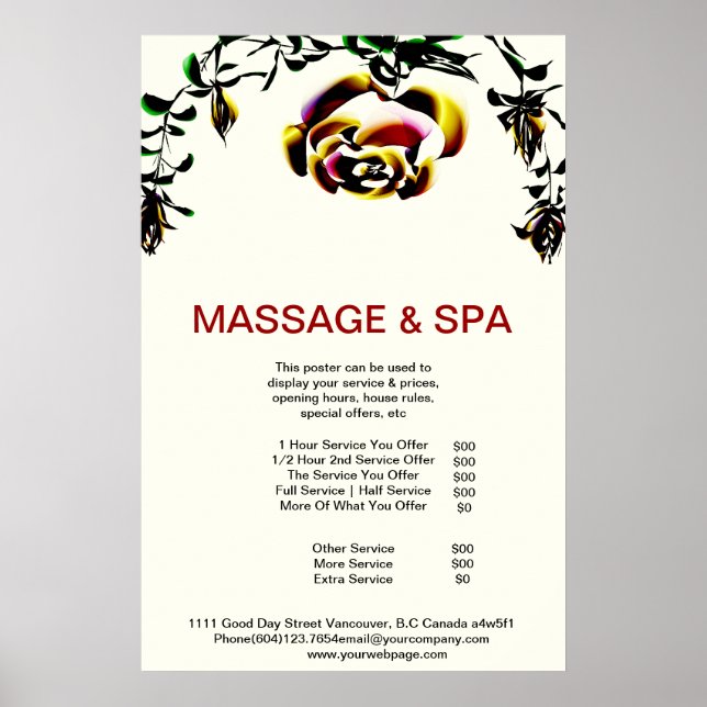 Poster av Cumingtonite Spa-massage Beauty Salon (Framsidan)