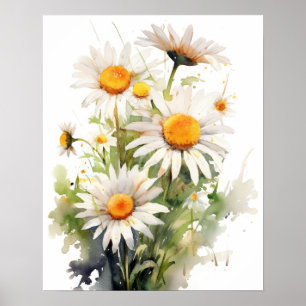 Poster av daisy Flowers Art-utskrift