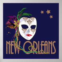 Poster av Damask New Orleans Mask