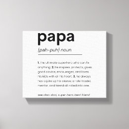 Poster av definitionen av pappa, Gift för Pappa, F Canvastryck