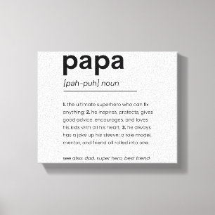 Poster av definitionen av pappa, Gift för Pappa, F Canvastryck