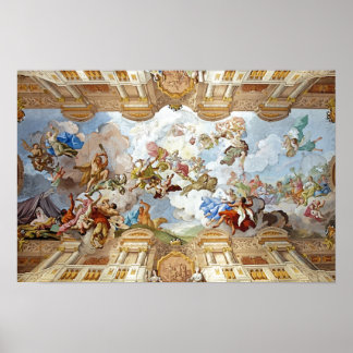 Poster av den historiska takmålningen Melk Abbey